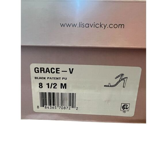 LISA VICKY - GRACE ANKLE STRAP SANDAL IN BLACK SIZE 8.5M  New With Box - Picture 9 of 9